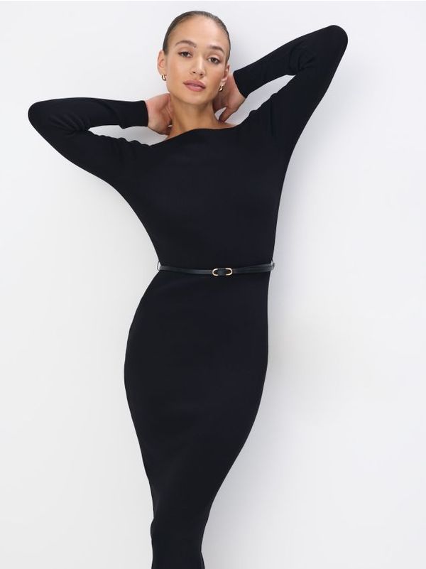 Mohito Mohito - Midi džemper-haljina - crna