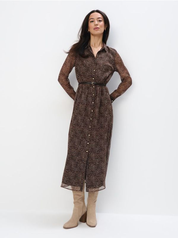 Mohito Mohito - Midi haljina-košulja - bež