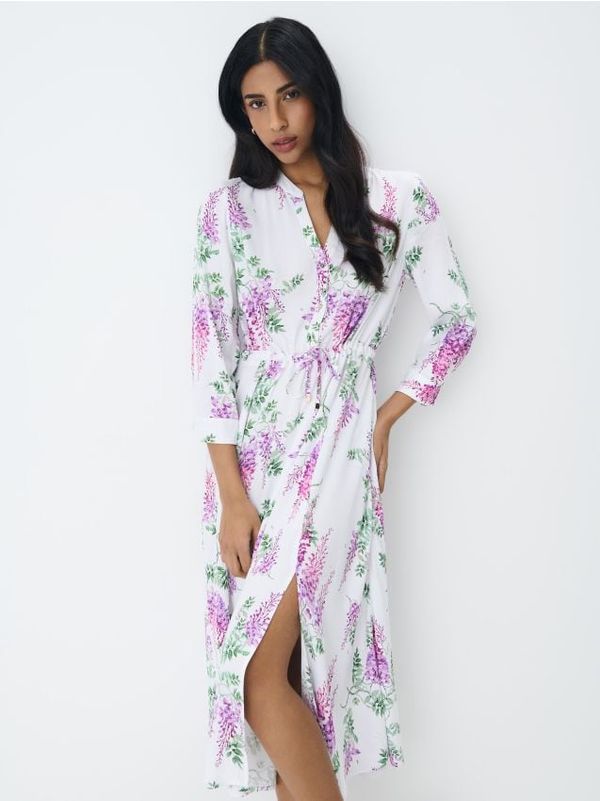 Mohito Mohito - Midi haljina-košulja - bijela