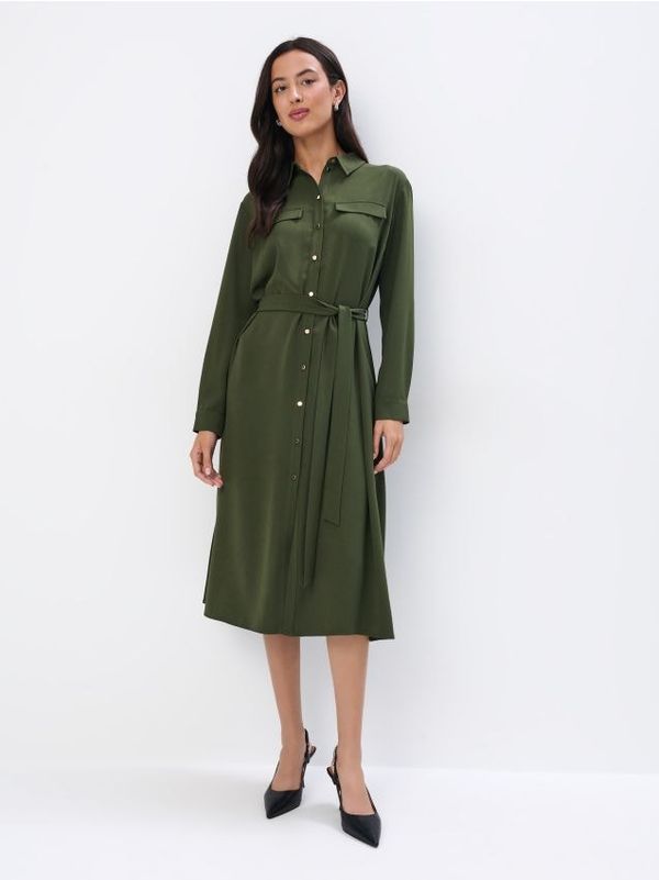 Mohito Mohito - Midi haljina-košulja - khaki