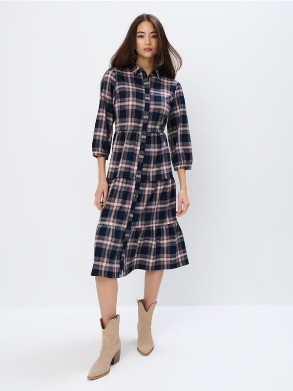 Mohito Mohito - Midi haljina-košulja - mornarsko plava