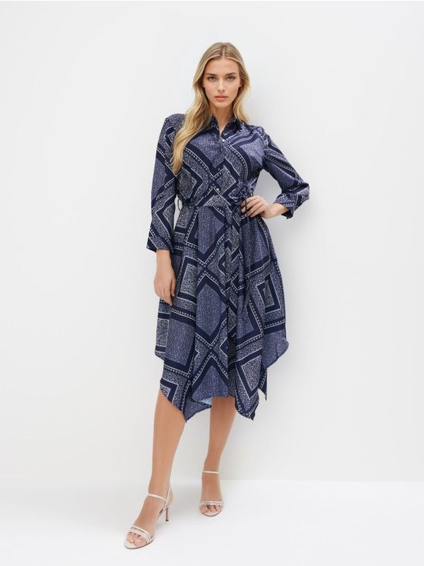 Mohito Mohito - Midi haljina-košulja - mornarsko plava