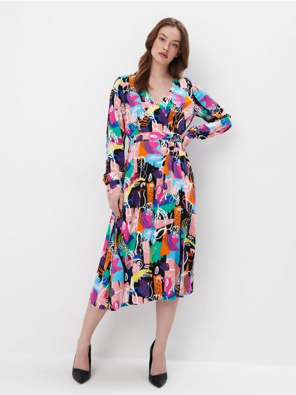 Mohito Mohito - Midi haljina na preklop - crna