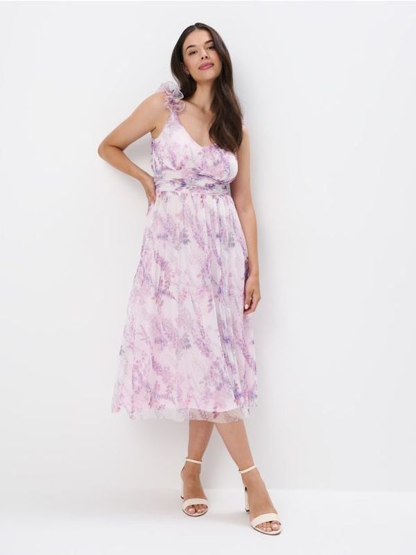 Mohito Mohito - Midi haljina s cvjetnim dezenom - bijela