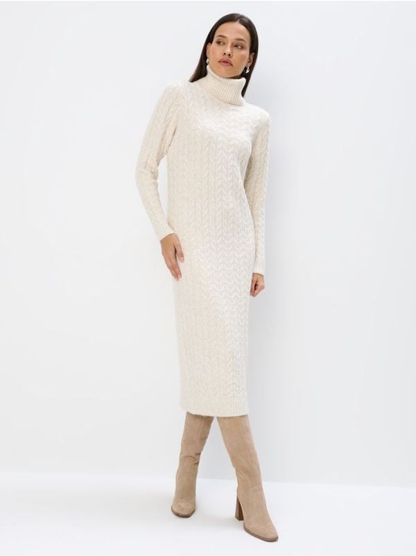 Mohito Mohito - Midi haljina s dolčevitom - krem