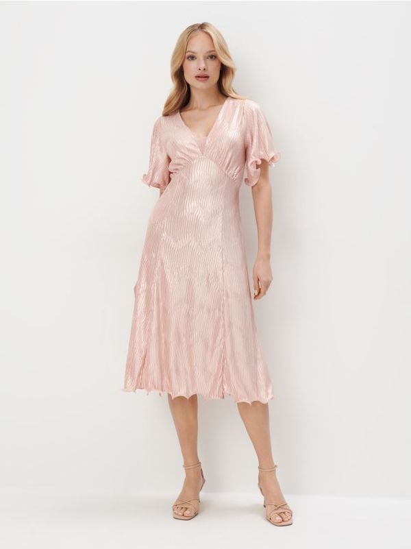 Mohito Mohito - Midi haljina s kratkim rukavima - pastelno roza