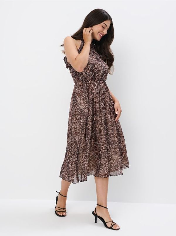 Mohito Mohito - Midi haljina s leopard dezenom - crna