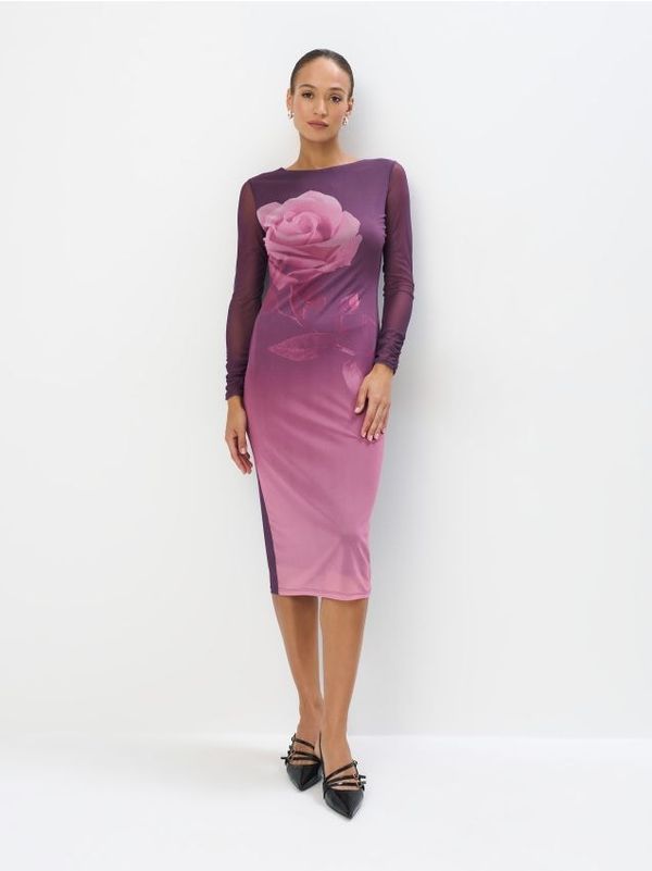 Mohito Mohito - Midi mesh haljina - pastelno roza