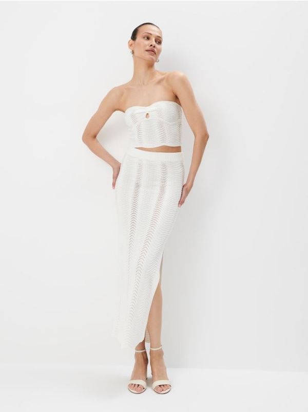 Mohito Mohito - Midi suknja od viskoze - krem