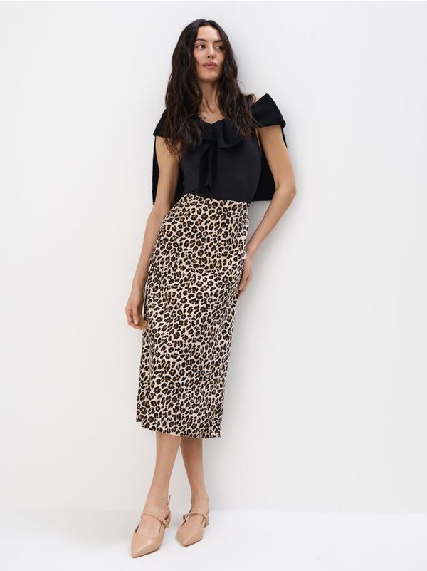 Mohito Mohito - Midi suknja sa životinjskim uzorkom - bež
