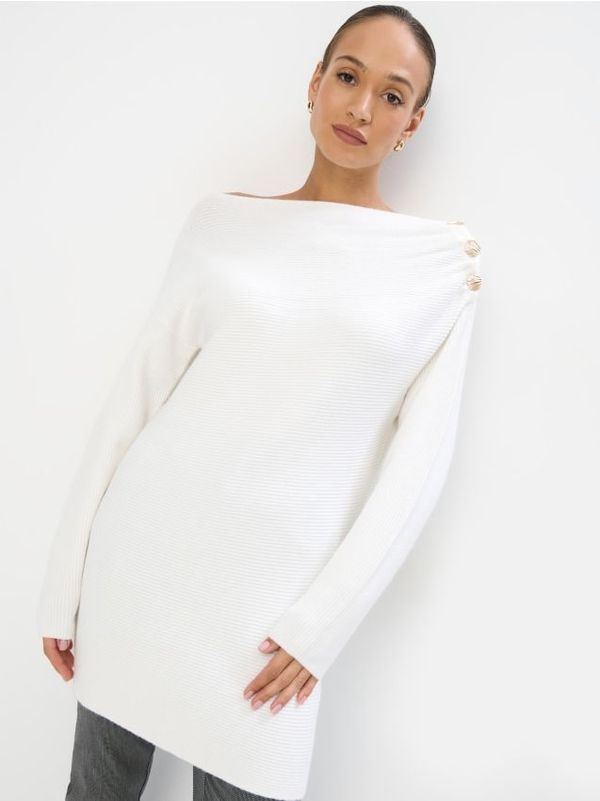 Mohito Mohito - Mini džemper-haljina - bijela