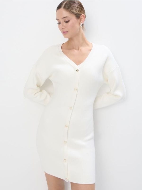 Mohito Mohito - Mini džemper-haljina - bijela