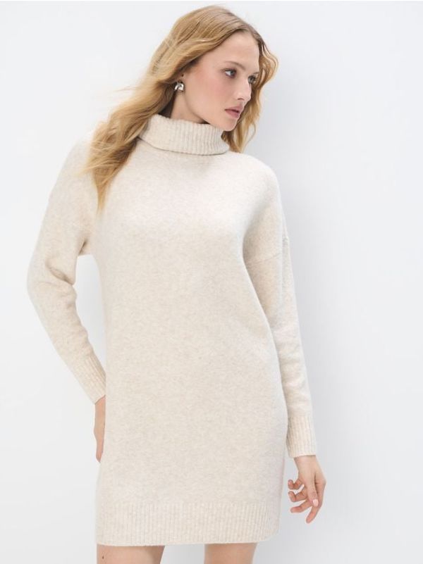 Mohito Mohito - Mini haljina s dolčevitom - krem