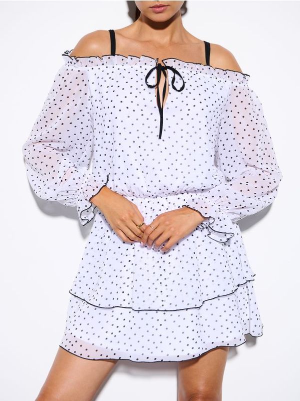 Mohito Mohito - Mini haljina s točkicama - bijela