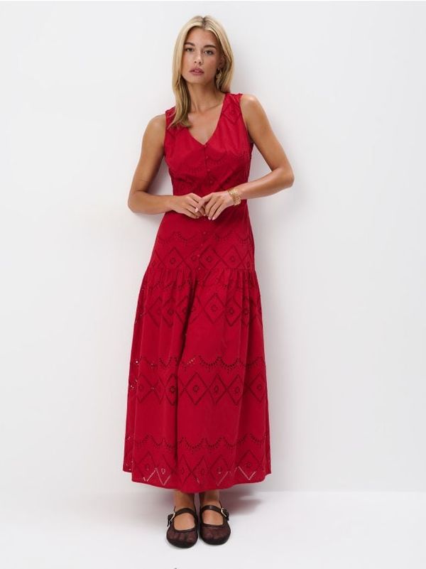 Mohito Mohito - Pamučna maxi haljina - crvena