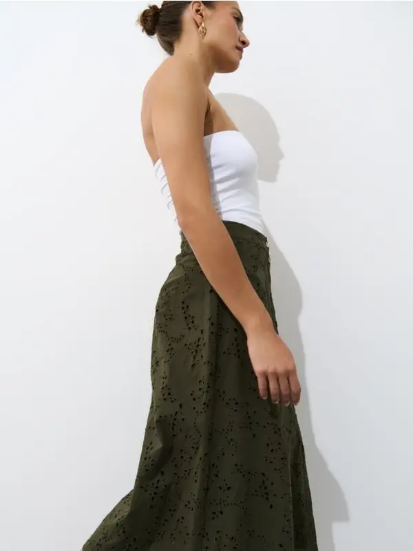 Mohito Mohito - Pamučna suknja - khaki