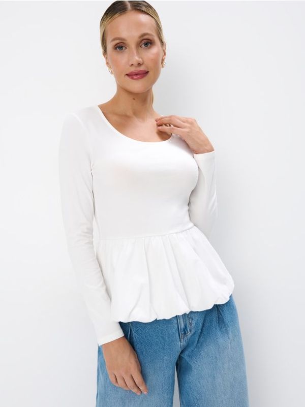 Mohito Mohito - Pamučni top dugih rukava - bijela