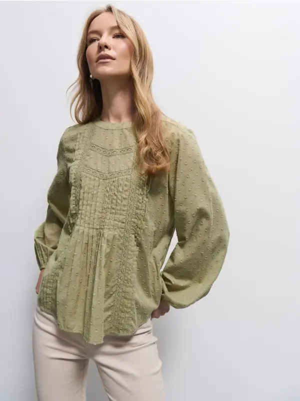 Mohito Mohito - Pamučni top - khaki