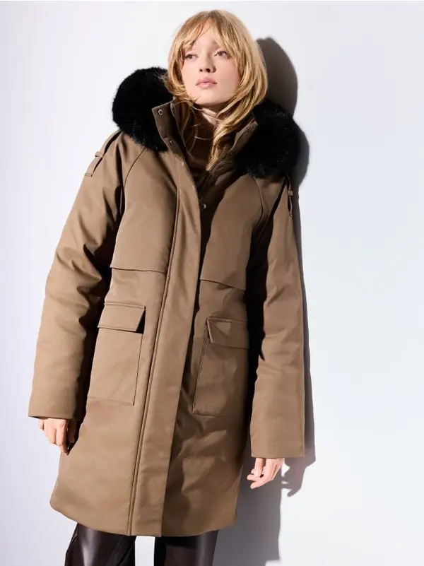 Mohito Mohito - Parka s kapuljačom - smeđa