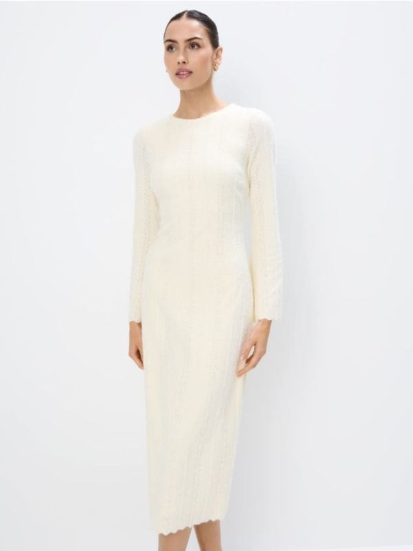 Mohito Mohito - Pletena haljina - krem