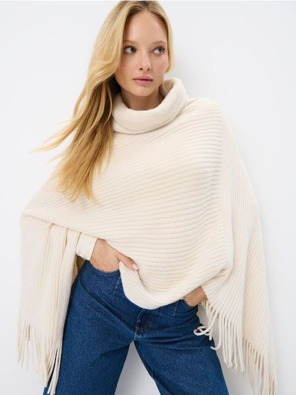 Mohito Mohito - Pončo od žerseja - krem