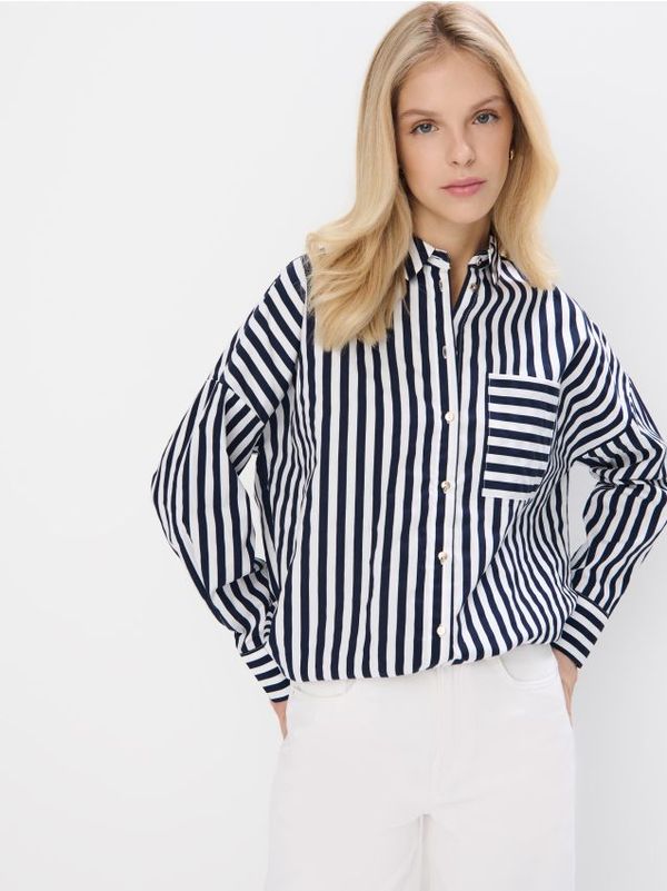 Mohito Mohito - Predimenzionirana košulja s visokim udjelom pamuka - mornarsko plava