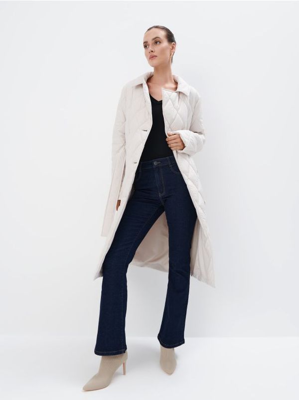 Mohito Mohito - Prošiveni kaput s visokim ovratnikom - krem