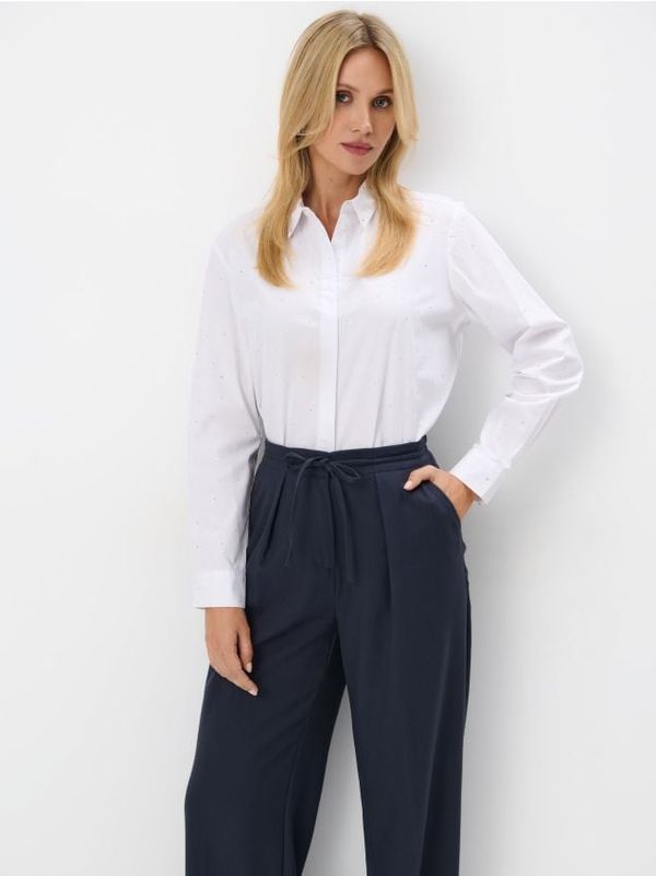 Mohito Mohito - Prugasta košulja s visokim udjelom pamuka - bijela