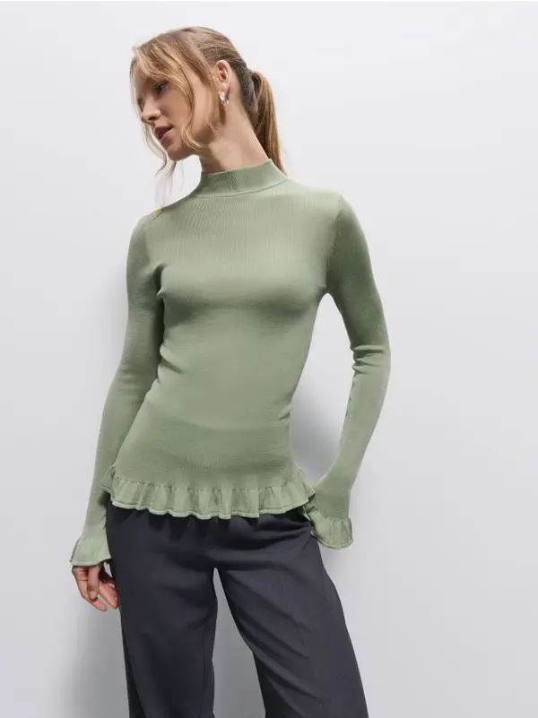 Mohito Mohito - Pulover peplum kroja - zelena