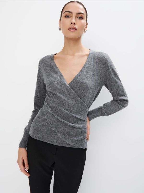 Mohito Mohito - Pulover s izrezom na preklop - siva