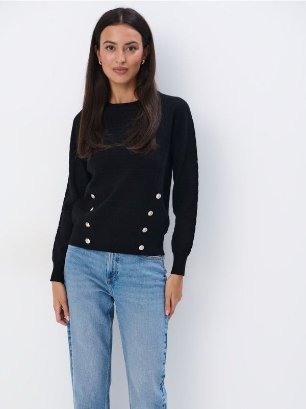 Mohito Mohito - Pulover s ukrasnim gumbima - crna