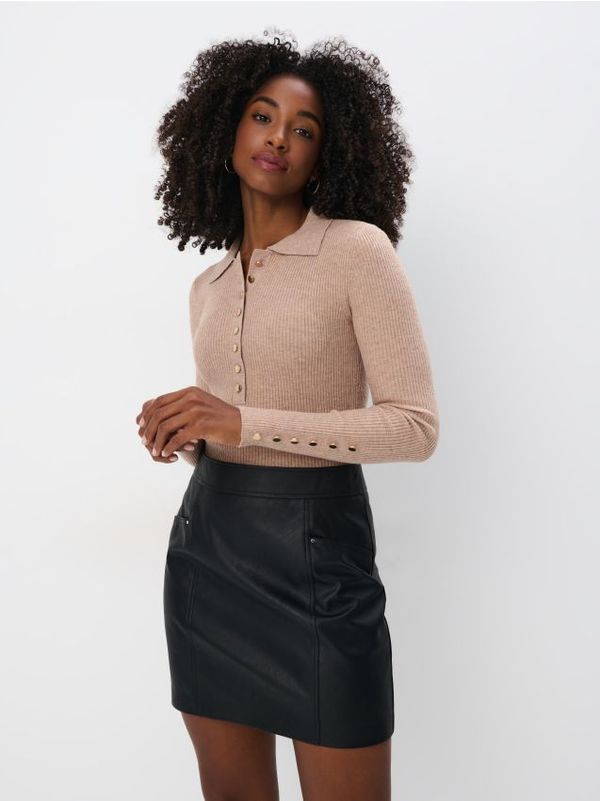 Mohito Mohito - Rebrasti pulover - bež