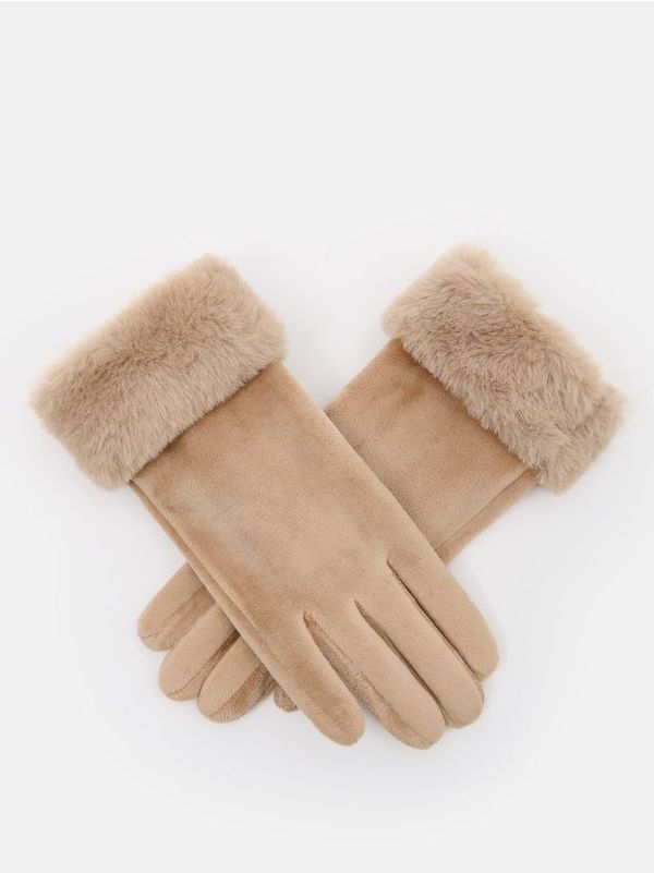 Mohito Mohito - Рукавички зі штучного хутра - bež