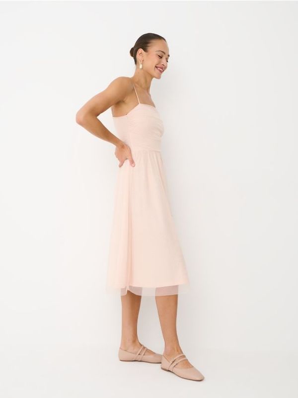 Mohito Mohito - Sjajna midi haljina - bež