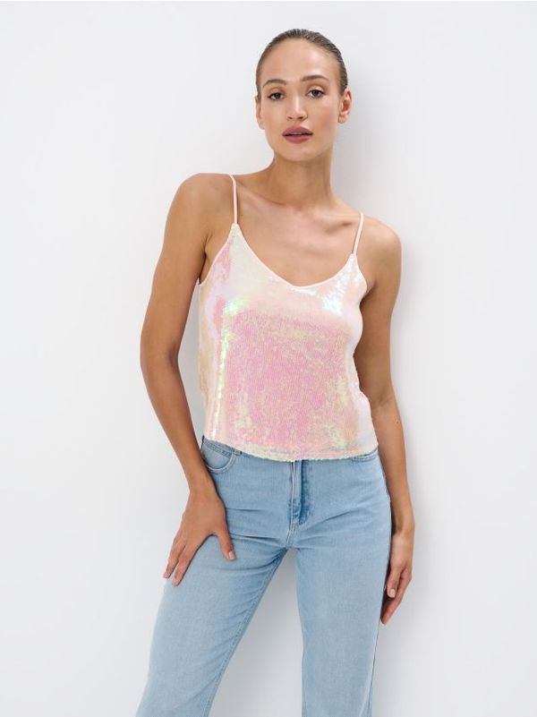 Mohito Mohito - Sjajni top - pastelno roza