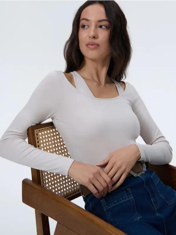 Mohito Mohito - Strukirana bluza - bež