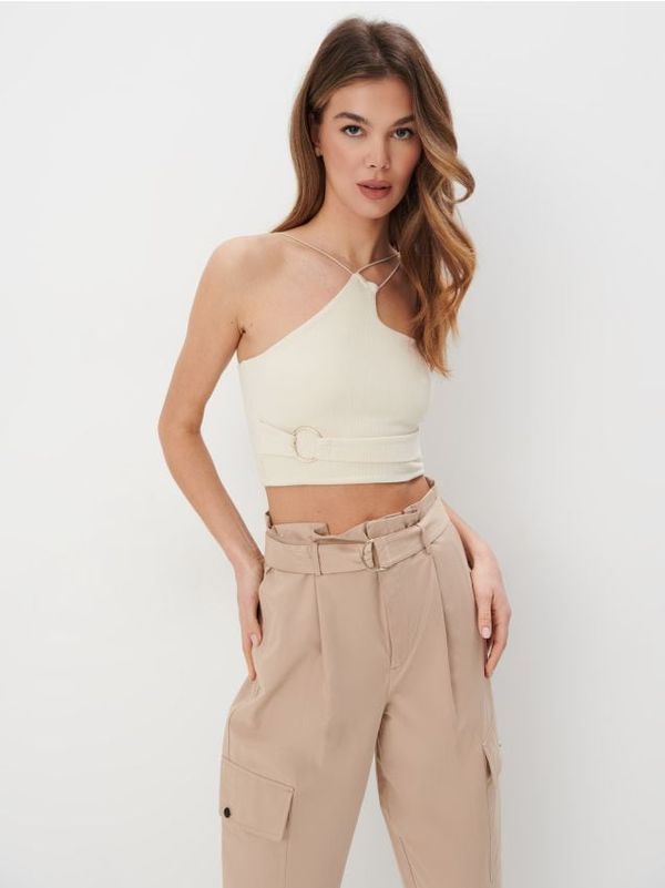 Mohito Mohito - Strukirani top - krem