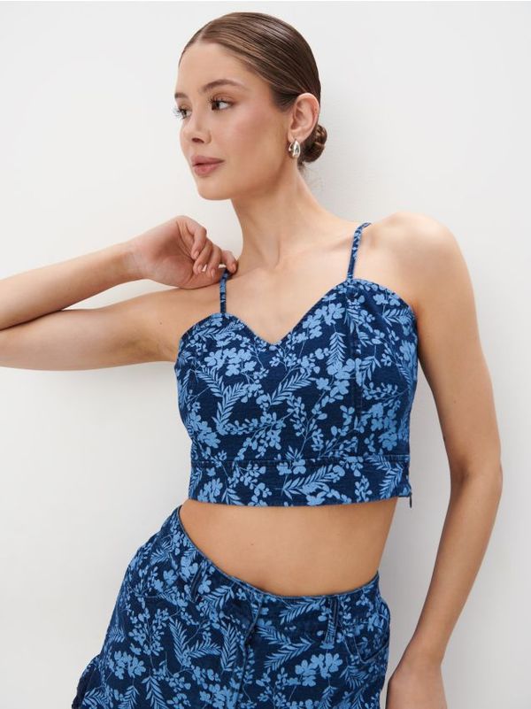 Mohito Mohito - Strukirani top - mornarsko plava