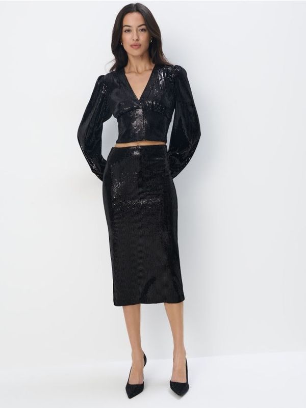 Mohito Mohito - Suknja sa šljokicama - crna