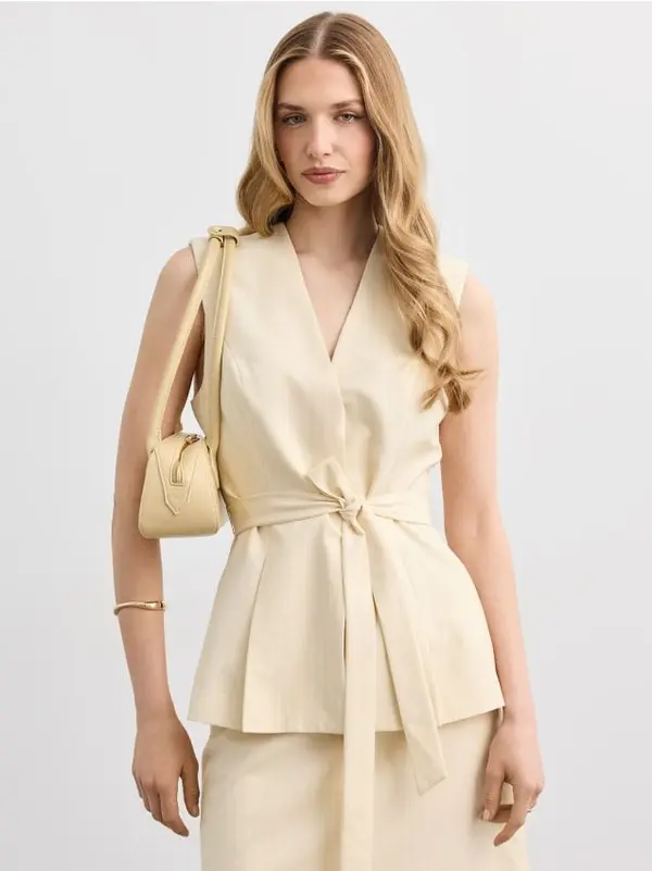Mohito Mohito - Tie waist vest - žuta