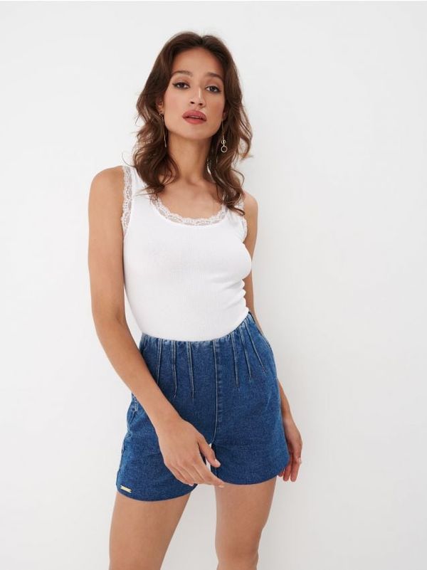 Mohito Mohito - Top s čipkom - bijela