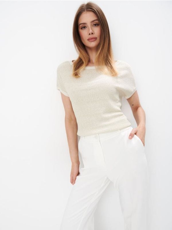 Mohito Mohito - Top s metalik nitima - bež