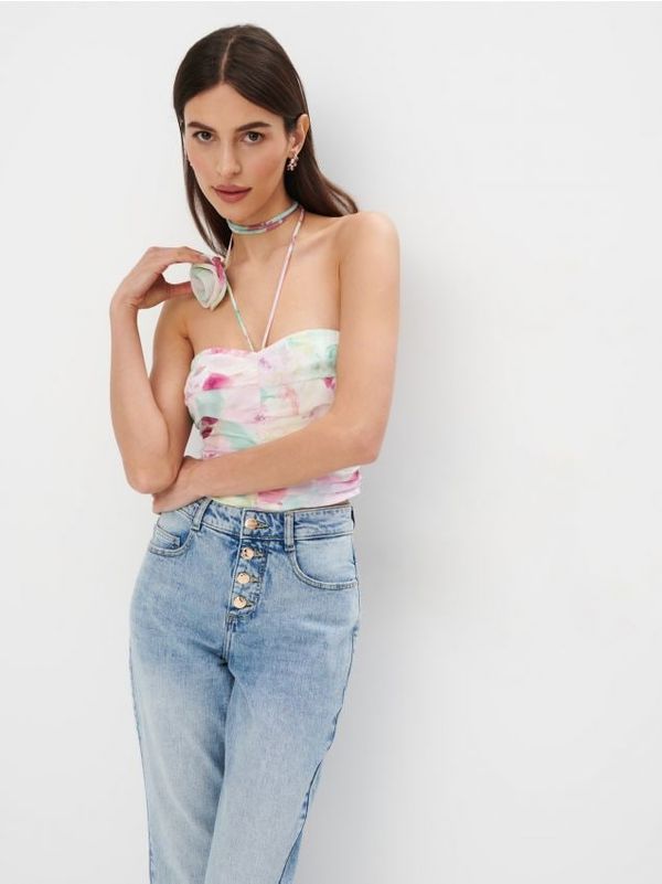 Mohito Mohito - Top s ukrasnim elementom - pastelno roza