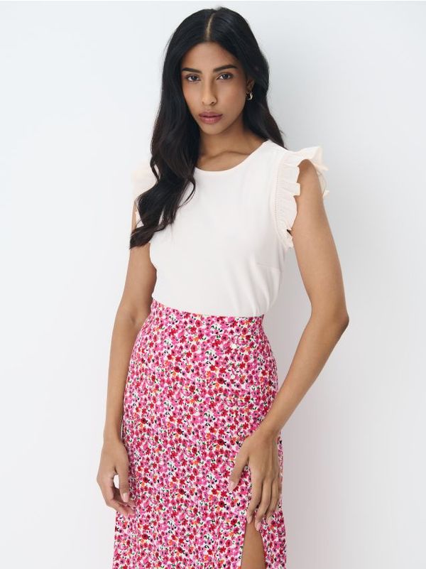 Mohito Mohito - Top s volanima - krem