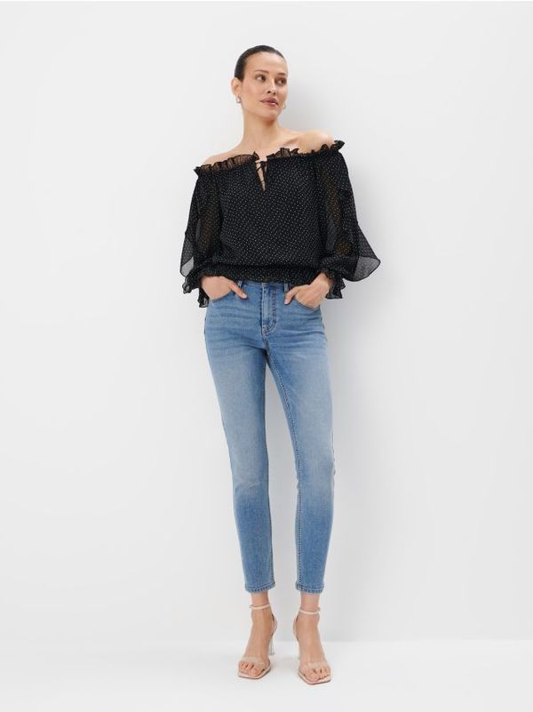 Mohito Mohito - Traperice skinny fit push up - plava