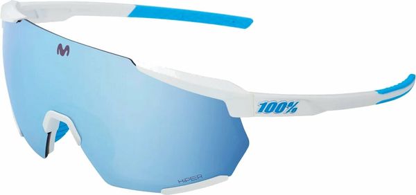 100% 100% Racetrap 3.0 Movistar Team White/HiPER Blue Multilayer Mirror Lens Biciklističke naočale