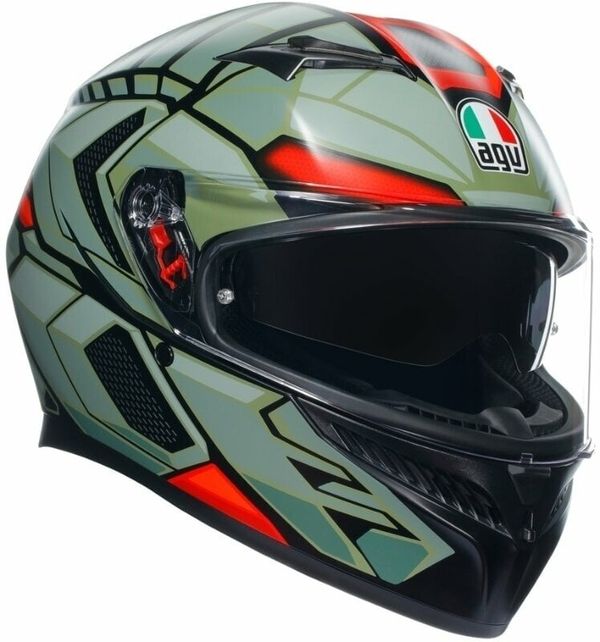 AGV AGV K3 Decept Matt Black/Green/Red XL Kaciga