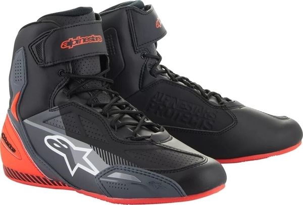 Alpinestars Alpinestars Faster-3 Shoes Black/Grey/Red Fluo 42 Motociklističke čizme