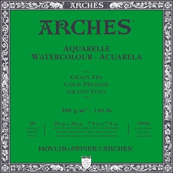 Arches Arches Watercolour Cold Pressed Block Natural White 20 x 20 cm 300 g Blok za skiciranje