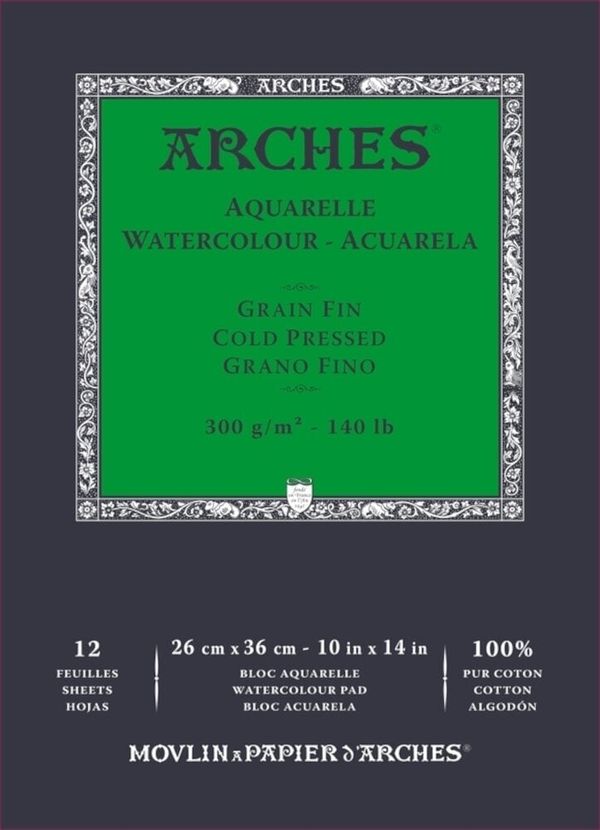 Arches Arches Watercolour Cold Pressed Pad Natural White 36 x 26 cm 300 g Blok za skiciranje